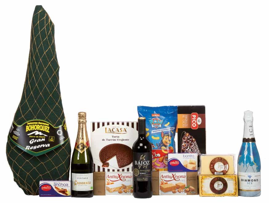Cesta 3 Pisos Surtida con Jamón Serrano Gran Reserva Corte V — Ref. 411