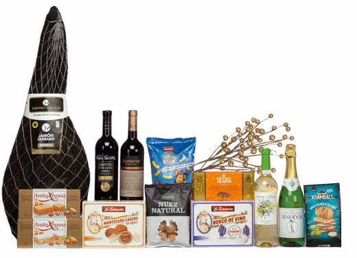 Cesta 2 Pisos Surtida con Jamón Gran Reserva de Salamanca — Ref. 408
